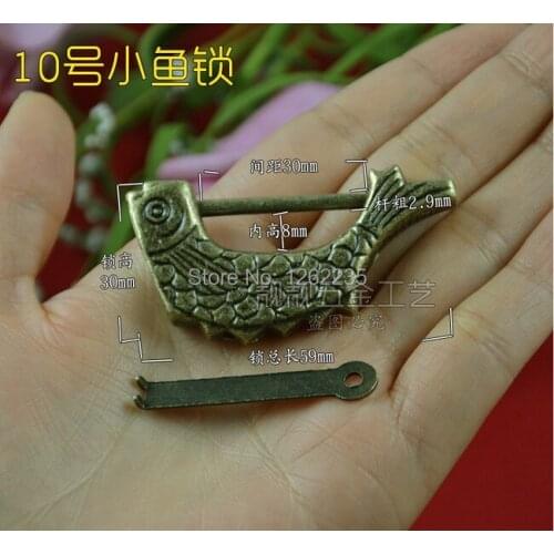 3.0*5.9cm Antique Gallery Lock Small lock Chinese jewelry box padlock Horizontal opening retro lock Wholesale