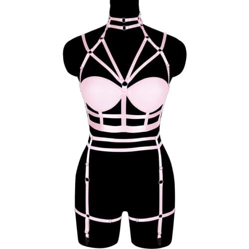 Harajuku Original Design Harness Women Belt Bondage Cage Bra Sexy Lingerie Festival Rave Punk Gothic Clothes Underwear Set