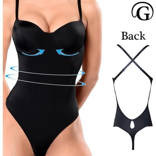 Women Backless Dress Shaper Sexy Thong Lingeries Bras Lifter Corset Slimming Body Booty Bodysuits Padded