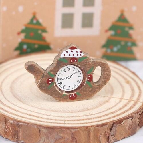1/12 Dollhouse Miniature Kettle Wall Hanging Clock Simulation Furniture Toys
