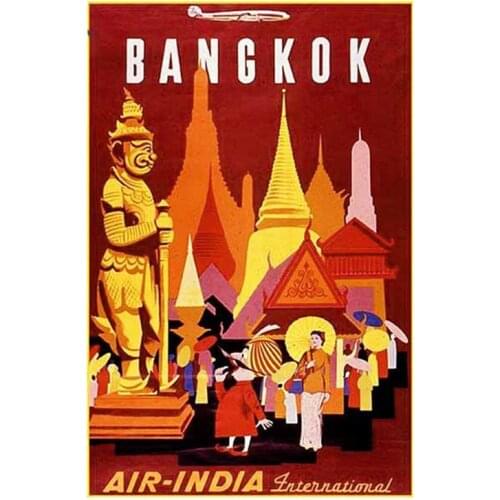 13cm x 8.7cm For Bangkok Travel Poster Vinyl Car Stickers Personality Decal Car Accessories Sunscreen Decoration