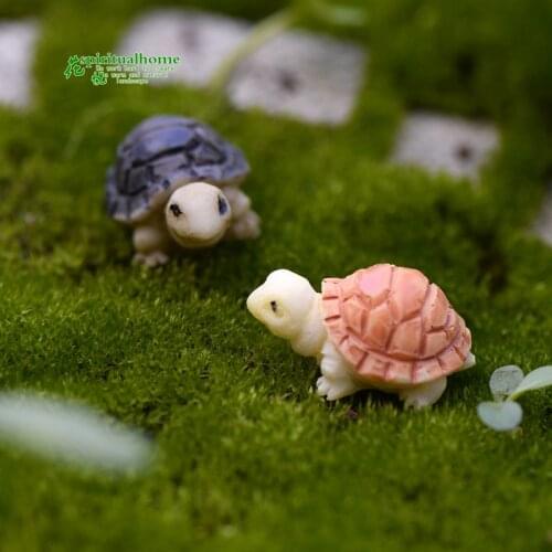 2pcs/lot Two Colors Small Turtles Moss Micro Landscape Succulents Ornaments And Small Decoration Materials DIY