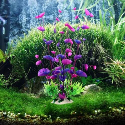 5pc Artificial Underwater Plants Aquarium Fish Tank Decoration Green Purple Water Grass Viewing Decorations Weeds
