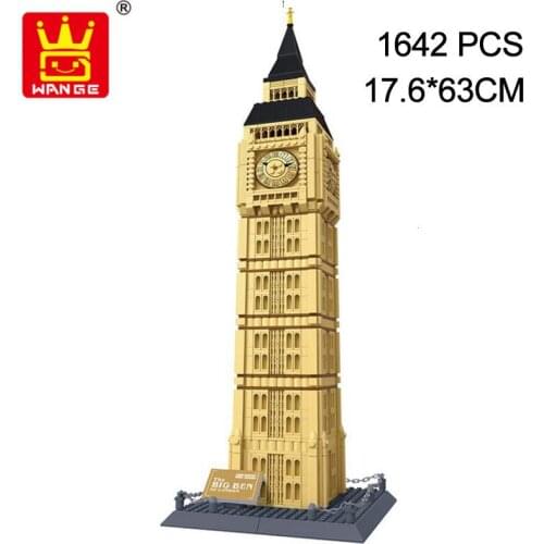 Wange Architecture series the Big Ben model Building Blocks set classic City Famous landmark education Toys for children 5216