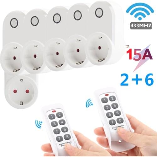 Wireless Remote Control Smart Socket EU French Plug Wall 433mhz Programmable Electrical Outlet Switch 220v 230v LED