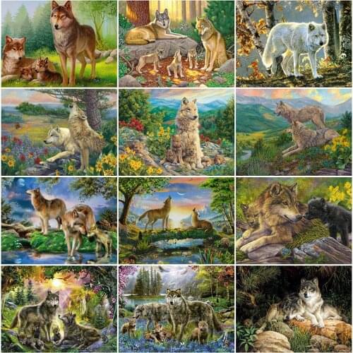 EverShine Diamond Mosaic Wolf Full Square 5D DIY Diamond Painting Animal Picture Of Rhinestones Embroidery Spring Home Decor
