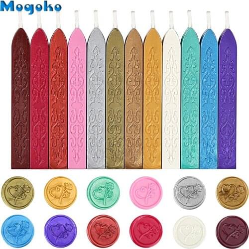 Mogoko Fire Manuscript Sealing Seal Wax Sticks with Wicks Cord Wick Sealing Wax For Postage Letter Retro Vintage Wax Seal Stamp