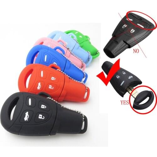 Hot Sale Silicone Rubber Car Key Cover Case Fob Fit For SAAB 9-3 9-5 93 95 Remote Key 4 Buttons Silica Gel Cover