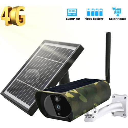 HISMAHO 3G 4G SIM Card IP Camera Outdoor 1080P Home 4G Camera Solar Battery Operated CCTV Camera Metal Shell PIR Detection