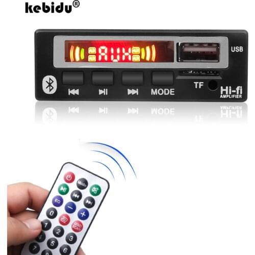 Kebidu Bluetooth5.0 MP3 WMA WAV Decoder Board 5V 12V Wireless Audio Module Color Screen USB TF FM Radio For Car accessories