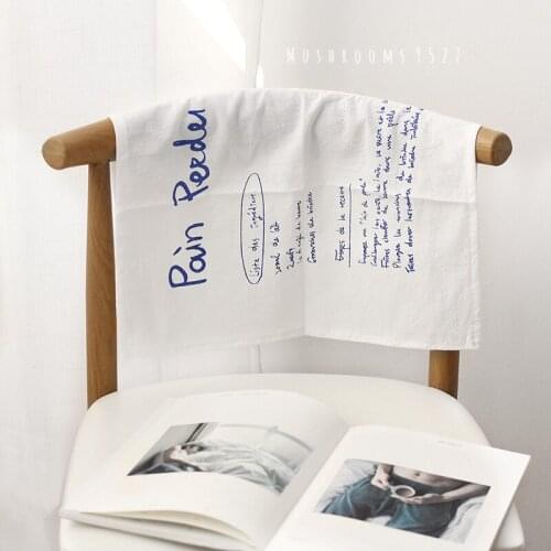 Korean Style Blue Handwritten Font Background Cloth Placemat Napkin Cover Cloth Outdoor Outing Food Pendulum Props