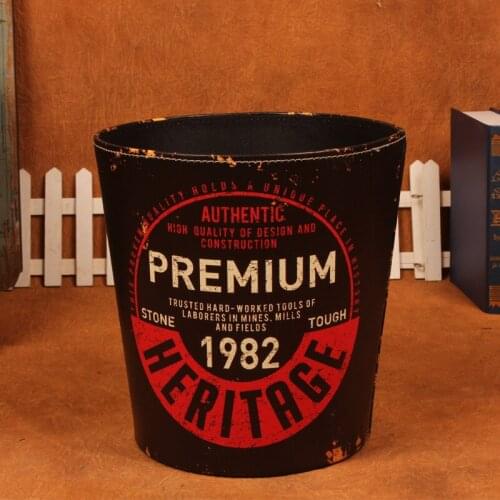 No cover creative personality retro trash trash baskets living room at home to do the old antique wastebasket Decoration wholesa