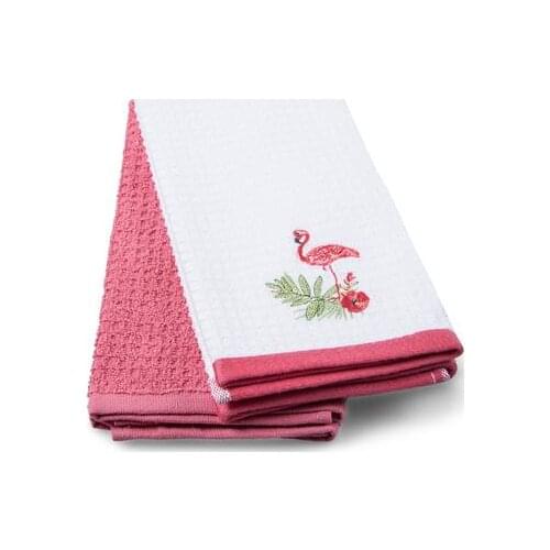 Tac Flamingo Kitchen Towel Set of 2 100% Cotton
