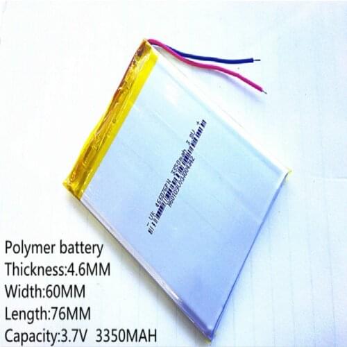 Size 466076 3.7V 3350mah Lithium polymer Battery With Protection Board For MP3 MP4 GPS Digital Products Free Shipping