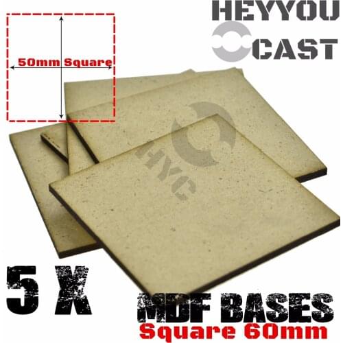 MDF Bases - 60mm Square bases- Basing Laser Cut Wargames wood