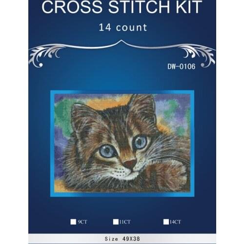 Lovely black cat chinese Stitch,DIY 14CT similar DMC Cross Stitch,Sets For Embroidery Kits Counted Cross-Stitching