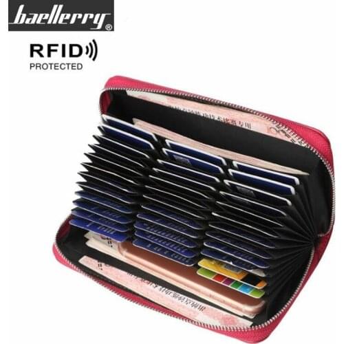 Baellerry New Genuine Leather Women Wallet RFID anti magnetic Ladies Long Style Multi-functional Purse Female Clutch Card Holder