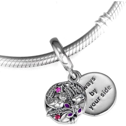 Fits For Pandora Charms Bracelets Always By Your Side Dangle Beads 100% 925 Sterling-Silver-Jewelry Free Shipping