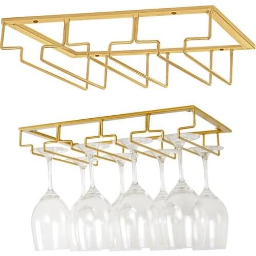1Pc Cabinet Hanging Wine Glass Drain Rack Home Bar Wall-mounted Cup Goblet Storage Holder