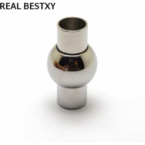 REAL BESTXY 5pc/lot High Polish 316l Stainless Steel 6mm Hole Size Clasps Connector Buckles For DIY Leather Bracelet Jewelry