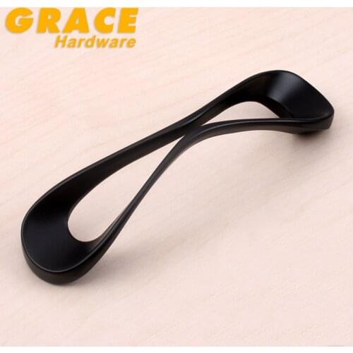 Black Cabinet Drawer Knob Modern And Simple European Style Garden Wardrobe Cabinet Handle(C.C:96mm,L:113mm)
