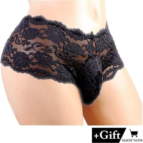 Sexy underwear men Temptation Erotic Lace panties men sexy briefs Breathable Nightclub Panties Valentines Men Gift Thongs