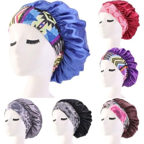 1pc Extra Large Satin Sleep Cap High Quality Waterproof Shower Cap Protect Hair Women Hair Treatment Hat