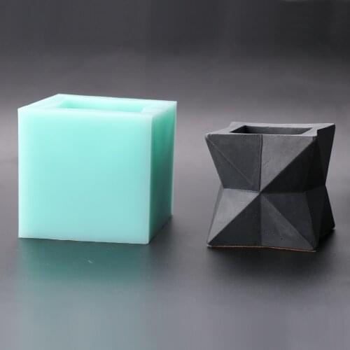 SN0034 3D Vase Cement Pot Molds Flower Pot Geometric Shape Silicone Mold Handmade Succulent Concrete Mould Aroma Stone Moulds