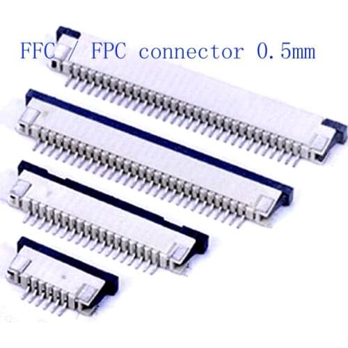 50pcs FFC / FPC connector 0.5mm 4 Pin 5 6 7 8 10 12 14 16 18 20 22 24 26 28 30P Drawer Type Ribbon Flat Connector Top Contact