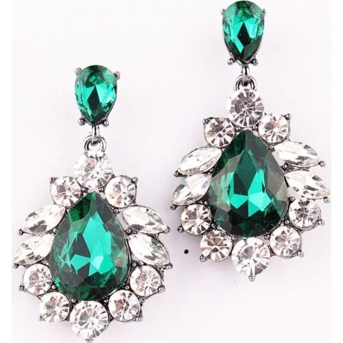 TODOX New Korean Personality Fashion Jewelry Earrings For Women Retro Geometric colorful Acrylic Crystal Female Elegant forparty