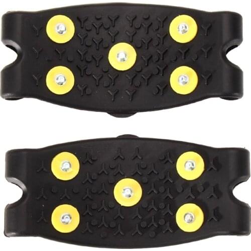 1 Pair Fashion 5 Studs Anti-Skid Ice Gripper Spike Winter Climbing Anti-Slip Snow Spikes Grips Cleats Over Shoes Covers Crampon