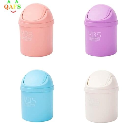 1PC Cute Mini Desktop Storage Box Waste Container Desktop Cleaning Barrel Creative Small Desk Organizer Storage Dustbins