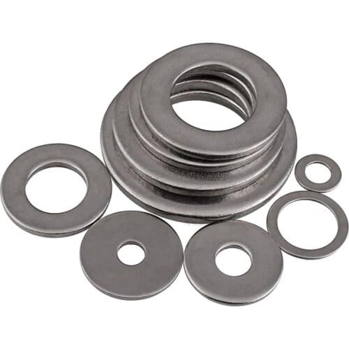 10/50PCS 316 Stainless Steel Flat Washer Metric Plain Gasket Flat Gasket Rings M2 M2.5 M3 M4 M5 M6 M8-M24 Thickness 0.5mm-4mm