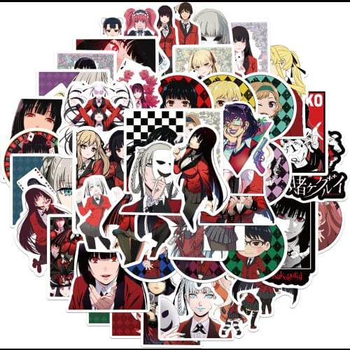 10/50Pcs Anime Kakegurui PVC Waterpoof Graffiti Stickers For Laptop Luggage Motorcycle Phone Skateboard Cartoon Travel Pegatinas