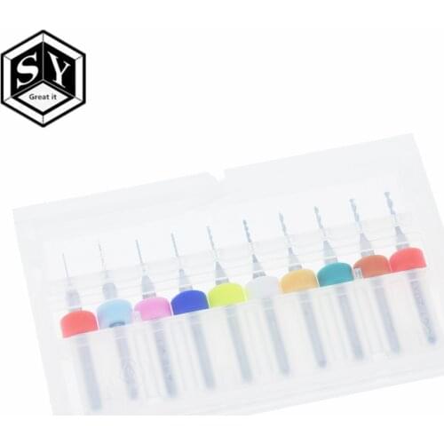 10pcs 0.3mm to 1.2mm PCB mini drill Bit tungsten steel carbide for print circuit board cnc drill Bits Machine