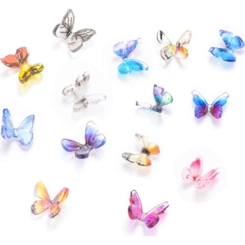 10 PCS Fashion Sweet Resin Butterfly Connector DIY Handmade Accessories For Jewelry Making