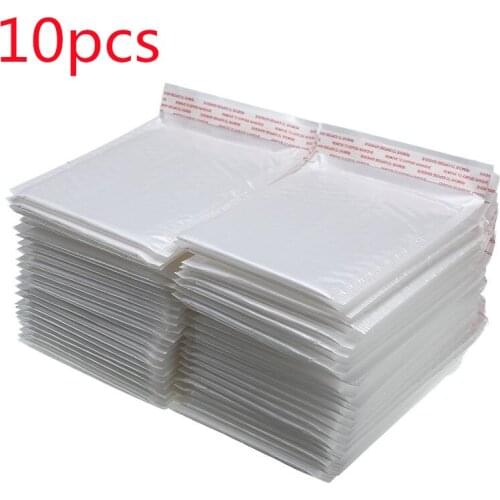 10 pcs Pack White Foam Envelope Bags, Self Seal Padded Envelopes, Mailing Bubble Mailers, Shipping Packages