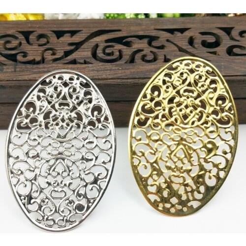 20pcs 37x55mm Filigree ellipse Wraps Metal Charms For Embellishment Scrapbook DIY Jewelry Metal Craft Wraps
