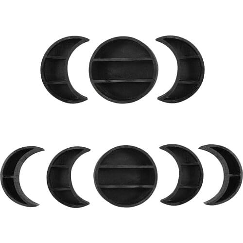3/5pcs Moon Phase Wall Shelves Wall Decor Full Moon And Bohemian Simple Style Rustic Feel Crescent Shelves Easy To Hang Handy