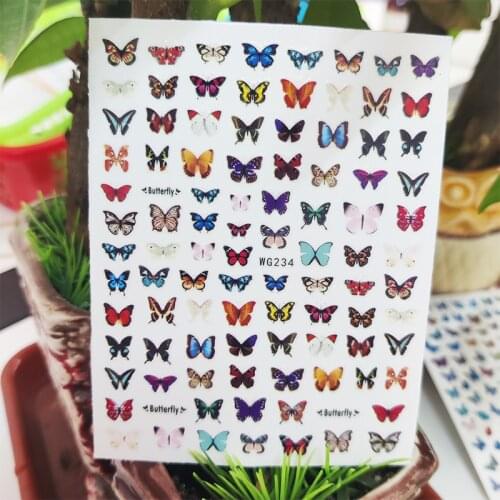 3D Stickers for Nails Color Butterfly Spring Nature Design Nails Art Decoration Manicure Stickers Sliders Nail Foil Accessories