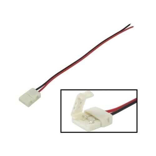 5Pcs 10mm PCB FPC No welding Connector with Cable for Single Color SMD5050/5630/5730 LED Strip Light connecting to Power Supply