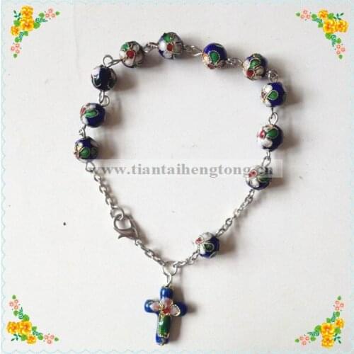 Wholesale free shipping 5 pcs/pack 8mm cloisonne bead rosary bracelet, cloisonne rosary bangle special offer