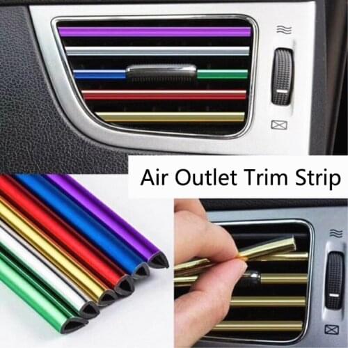 Car Air Outlet Decoration strip Blade Chrome Trim Strip Bumper For Kia Rio K2 K3 Ceed Sportage 3 sorento armrest soul optima