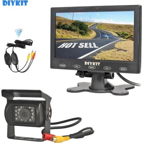 DIYKIT 12V Wireless 7" Touch Monitor Waterproof Rear View Kit for Horse Trailer Motorhome Backup CCD Camera System