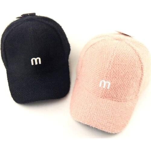 Doitbest Woolen Children Baseball Cap Hip Hop winter for 3 to 8 Years Embroidery M kids Sun Hat Boys Girls Caps snapback hats