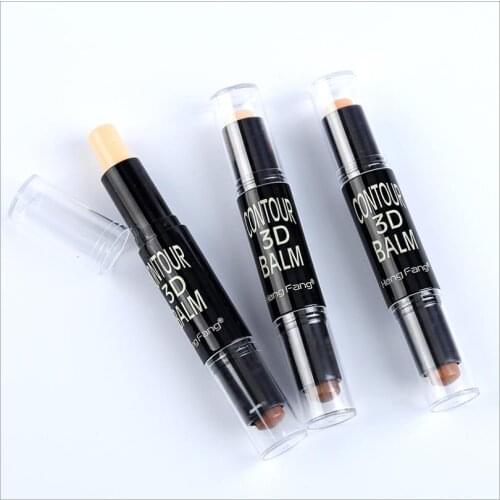 1 pcs Double-ended Eye Concealer Stick Face Foundation Creamy 2 in1 Contour Pen Stick Shimmer Professional Cosmetic Facial 8449