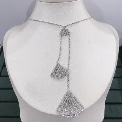 Hot Sector Long Pendant Tassel Necklace For Women Luxury Zirconia Charm Necklaces Bohemian Beach Jewelry Gift Zk30