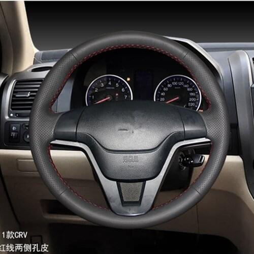 Leather Hand SewingCar Steering Accessories Steering Wheel Covers for HONDA CRV CR-V G3 2007 2008 2009 2010 2011 CROSSROAD G2