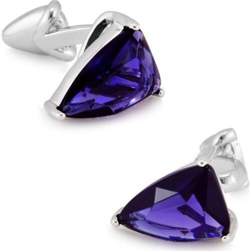 SPARTA AAA purple zircon cufflinks mens Cuff Links metal buttons