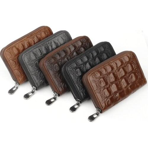 Fashion Crazy Horse Oil Cowhide Leather Organ Card Holder Plus RFID Antimagnetic Card Holder New Stye Hot Sale